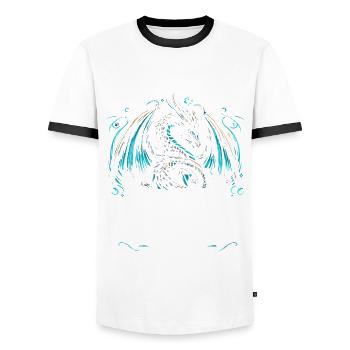 Dragon's Book - Dragon Book Reader - Sorry I can't - Men's Ringer Shirt - white/black - Front - AI Model Female 172 light (172cm) & AI Model Male 178 dark (178cm)