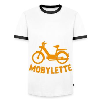 Je Peux Pas J'ai Mobylette Cadeau - T-shirt contrasté Homme - blanc/noir - Devant - AI Model Female 172 light (172cm) & AI Model Male 178 dark (178cm)