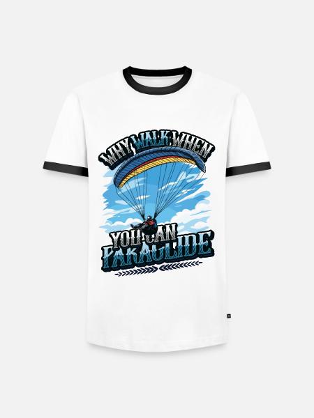 Skydiving Parachute Skydiving Paragliding - Men's Ringer Shirt - white/black