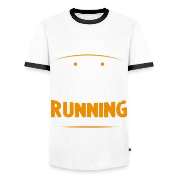 I can't I run and I'm motivated - Men's Ringer Shirt - white/black - Front - AI Model Female 172 light (172cm) & AI Model Male 178 dark (178cm)