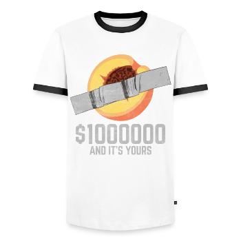 Duct Tape Apricot Fruit Lover Funny Quote - Men's Ringer Shirt - white/black - Front - AI Model Female 172 light (172cm) & AI Model Male 178 dark (178cm)