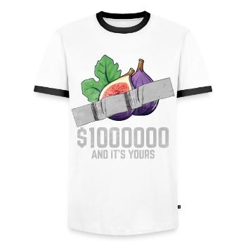 Duct Tape Fig Fruit Lover Funny Quote - Men's Ringer Shirt - white/black - Front - AI Model Female 172 light (172cm) & AI Model Male 178 dark (178cm)