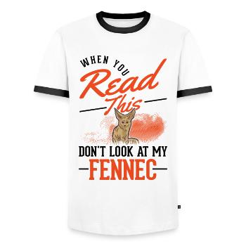 Fennec Gift Desert Fox Fennec - Men's Ringer Shirt - white/black - Front - AI Model Female 172 light (172cm) & AI Model Male 178 dark (178cm)