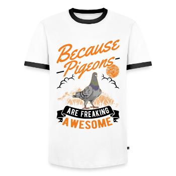Pigeons Pigeon breeding Pigeon fanciers - Men's Ringer Shirt - white/black - Front - AI Model Female 172 light (172cm) & AI Model Male 178 dark (178cm)