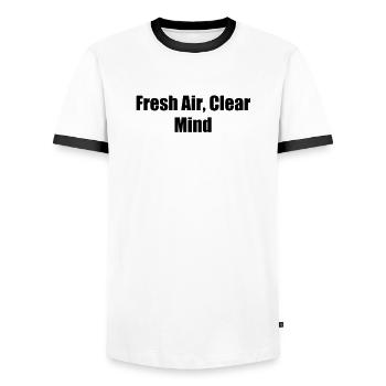 Randonnée - De l’air frais, l’ clair - T-shirt contrasté Homme - blanc/noir - Devant - AI Model Female 172 light (172cm) & AI Model Male 178 dark (178cm)