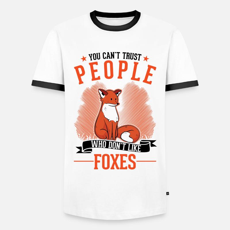Fuchs Geschenk Rotfuchs - Männer Kontrast-T-Shirt - Weiß/Schwarz
