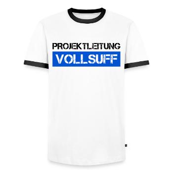 Bier Saufen Shirt Damen Herren Feiern Partnerlook - Männer Kontrast-T-Shirt - Weiß/Schwarz - Vorne - AI Model Female 172 light (172cm) & AI Model Male 178 dark (178cm)