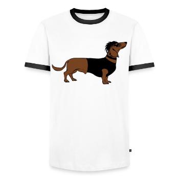 Goth Teckel Gothique - T-shirt contrasté Homme - blanc/noir - Devant - AI Model Female 172 light (172cm) & AI Model Male 178 dark (178cm)