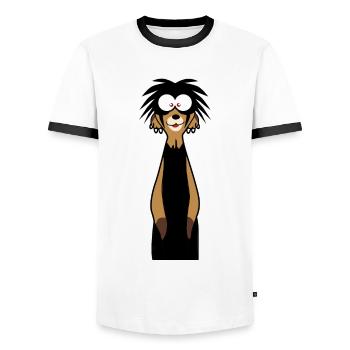 Goth Merkat Gothique - T-shirt contrasté Homme - blanc/noir - Devant - AI Model Female 172 light (172cm) & AI Model Male 178 dark (178cm)