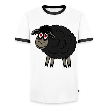 Goth Mouton Gothique - T-shirt contrasté Homme - blanc/noir - Devant - AI Model Female 172 light (172cm) & AI Model Male 178 dark (178cm)