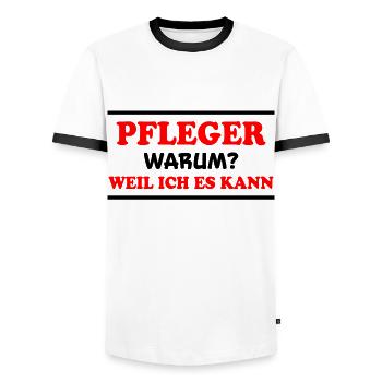 Pfleger Spruch Pflegekraft Lustig Pfleger Geschenk - Männer Kontrast-T-Shirt - Weiß/Schwarz - Vorne - AI Model Female 172 light (172cm) & AI Model Male 178 dark (178cm)