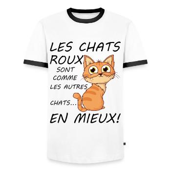Chats Roux Sont Comme Les Autres Chats En Mieux - T-shirt contrasté Homme - blanc/noir - Devant - AI Model Female 172 light (172cm) & AI Model Male 178 dark (178cm)