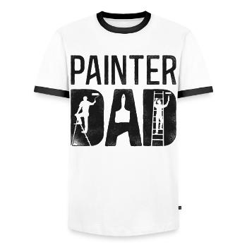 House Painter Decorator Painter - Men's Ringer Shirt - white/black - Front - AI Model Female 172 light (172cm) & AI Model Male 178 dark (178cm)