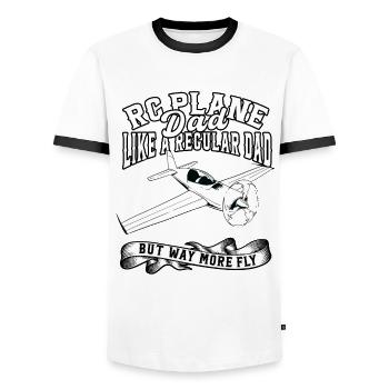 Maquette Avion Maquette Avion Père - T-shirt contrasté Homme - blanc/noir - Devant - AI Model Female 172 light (172cm) & AI Model Male 178 dark (178cm)