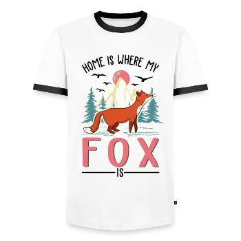 Fuchs Geschenk Rotfuchs - Männer Kontrast-T-Shirt - Weiß/Schwarz - Vorne - AI Model Female 172 light (172cm) & AI Model Male 178 dark (178cm)
