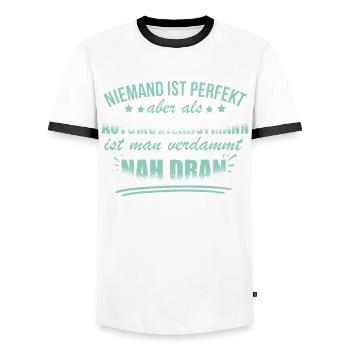 Lustige Automobilkaufmann Beruf Verkauf Autos - Men's Ringer Shirt - white/black - Front - AI Model Female 172 light (172cm) & AI Model Male 178 dark (178cm)