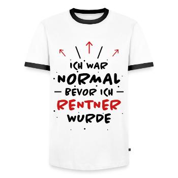 Rentner Spruch Rente Ruhestand Rentner Geschenk - Männer Kontrast-T-Shirt - Weiß/Schwarz - Vorne - AI Model Female 172 light (172cm) & AI Model Male 178 dark (178cm)