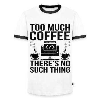 Coffee Coding Programmer Coder Developer Nerd Coff - Men's Ringer Shirt - white/black - Front - AI Model Female 172 light (172cm) & AI Model Male 178 dark (178cm)