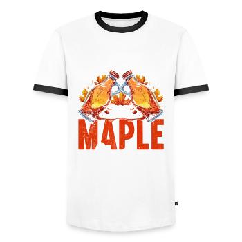 Ahornsirup I Test POsitive For Maple Syrup - Men's Ringer Shirt - white/black - Front - AI Model Female 172 light (172cm) & AI Model Male 178 dark (178cm)