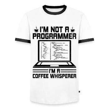 Kaffee-Codierung Programmierer Programmierer Entwickler Nerd Coff - Männer Kontrast-T-Shirt - Weiß/Schwarz - Vorne - AI Model Female 172 light (172cm) & AI Model Male 178 dark (178cm)