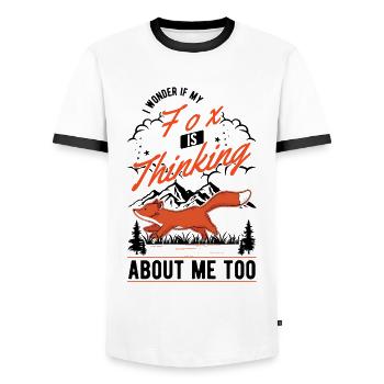 Fuchs Geschenk Rotfuchs - Männer Kontrast-T-Shirt - Weiß/Schwarz - Vorne - AI Model Female 172 light (172cm) & AI Model Male 178 dark (178cm)
