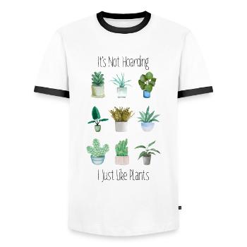 I Just Like Plants Garden Lovers Garden - Men's Ringer Shirt - white/black - Front - AI Model Female 172 light (172cm) & AI Model Male 178 dark (178cm)