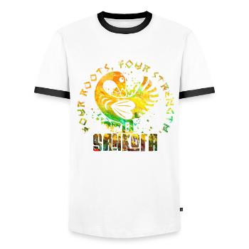 Sankofa Your Roots Your Strength - Männer Kontrast-T-Shirt - Weiß/Schwarz - Vorne - AI Model Female 172 light (172cm) & AI Model Male 178 dark (178cm)