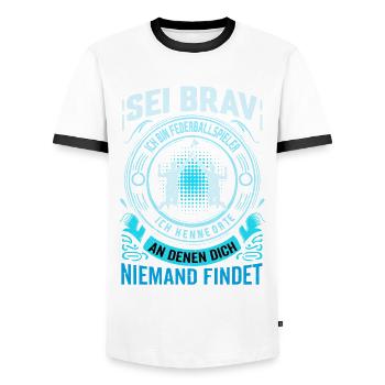 Badminton - Play Where The Wifi Is Weak - Männer Kontrast-T-Shirt - Weiß/Schwarz - Vorne - AI Model Female 172 light (172cm) & AI Model Male 178 dark (178cm)
