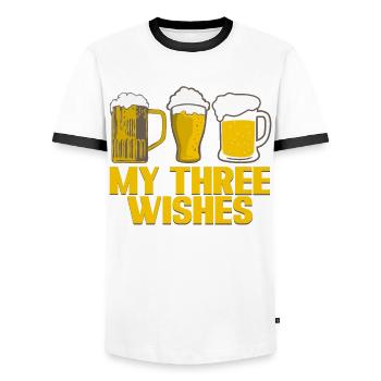 Beer Craft Beer Brewing Home Brewery - Men's Ringer Shirt - white/black - Front - AI Model Female 172 light (172cm) & AI Model Male 178 dark (178cm)