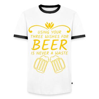 Home Brewery Craft Beer Brewing - Men's Ringer Shirt - white/black - Front - AI Model Female 172 light (172cm) & AI Model Male 178 dark (178cm)