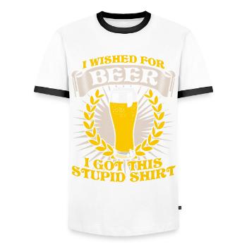 Beer - Männer Kontrast-T-Shirt - Weiß/Schwarz - Vorne - AI Model Female 172 light (172cm) & AI Model Male 178 dark (178cm)