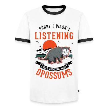 Opossum Geschenk Possum Beutelratte - Männer Kontrast-T-Shirt - Weiß/Schwarz - Vorne - AI Model Female 172 light (172cm) & AI Model Male 178 dark (178cm)