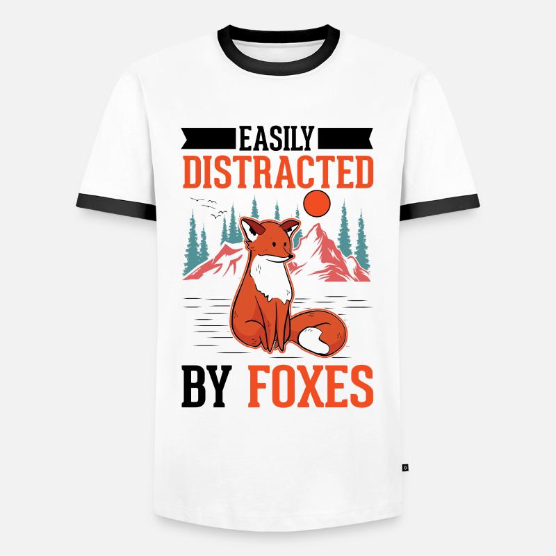 Fuchs Geschenk Rotfuchs - Männer Kontrast-T-Shirt - Weiß/Schwarz