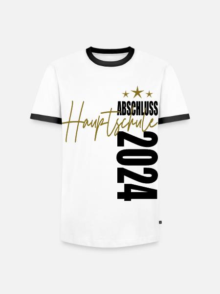 Abschluss 2024 Hauptschule - Männer Kontrast-T-Shirt - Weiß/Schwarz