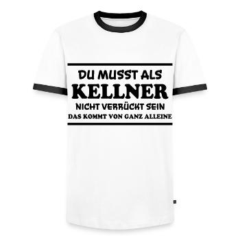 Kellner Spruch Restaurant Lustige Kellner Geschenk - Männer Kontrast-T-Shirt - Weiß/Schwarz - Vorne - AI Model Female 172 light (172cm) & AI Model Male 178 dark (178cm)