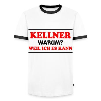 Kellner Spruch Restaurant Lustige Kellner Geschenk - Männer Kontrast-T-Shirt - Weiß/Schwarz - Vorne - AI Model Female 172 light (172cm) & AI Model Male 178 dark (178cm)