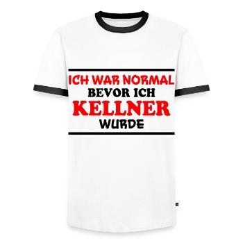 Kellner Spruch Restaurant Lustige Kellner Geschenk - Männer Kontrast-T-Shirt - Weiß/Schwarz - Vorne - AI Model Female 172 light (172cm) & AI Model Male 178 dark (178cm)