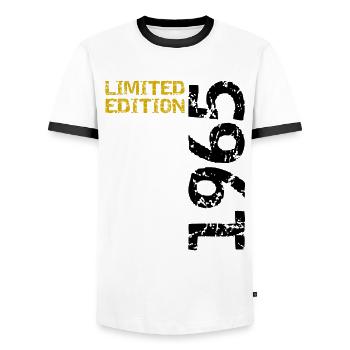 1965 édition limitée anniversaire cadeau femme mari - T-shirt contrasté Homme - blanc/noir - Devant - AI Model Female 172 light (172cm) & AI Model Male 178 dark (178cm)