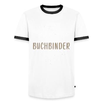 Lustige Buchbinder Sprüche Bücher Lesen Handwerk - Männer Kontrast-T-Shirt - Weiß/Schwarz - Vorne - AI Model Female 172 light (172cm) & AI Model Male 178 dark (178cm)