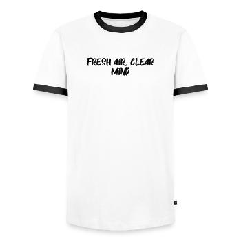 Randonnée - De l’air frais, l’ clair - T-shirt contrasté Homme - blanc/noir - Devant - AI Model Female 172 light (172cm) & AI Model Male 178 dark (178cm)