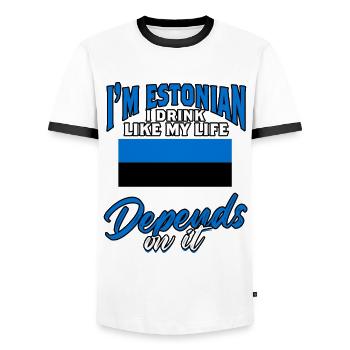 Estland Estnisch Estländerin Estländer - Männer Kontrast-T-Shirt - Weiß/Schwarz - Vorne - AI Model Female 172 light (172cm) & AI Model Male 178 dark (178cm)