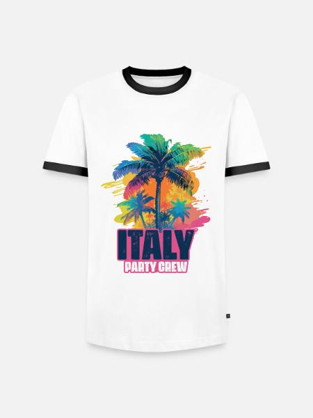 Italy Party Crew Holidays - Men's Ringer Shirt - white/black