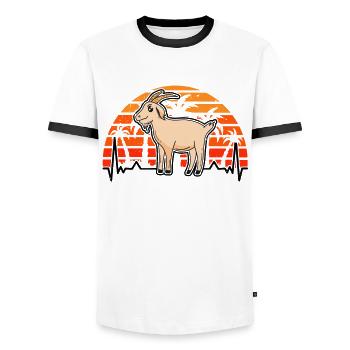 Ziegen Herzschlag Ziegenwirt Ziege - Männer Kontrast-T-Shirt - Weiß/Schwarz - Vorne - AI Model Female 172 light (172cm) & AI Model Male 178 dark (178cm)