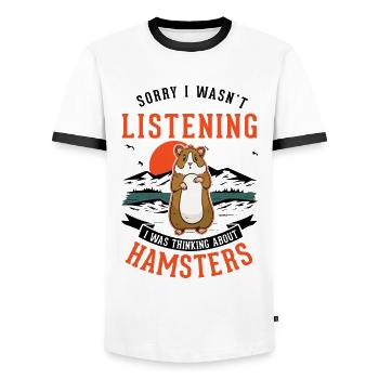 Hamster Roue Hamster Or Hamster - T-shirt contrasté Homme - blanc/noir - Devant - AI Model Female 172 light (172cm) & AI Model Male 178 dark (178cm)