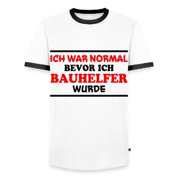 Bauhelfer Spruch Beruf Lustiges Bauhelfer Geschenk - Männer Kontrast-T-Shirt - Weiß/Schwarz - Vorne - AI Model Female 172 light (172cm) & AI Model Male 178 dark (178cm)