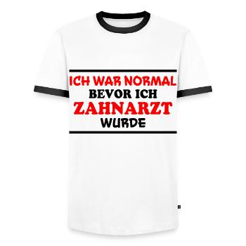 Zahnarzt Spruch Beruf Lustiges Zahnarzt Geschenk - Männer Kontrast-T-Shirt - Weiß/Schwarz - Vorne - AI Model Female 172 light (172cm) & AI Model Male 178 dark (178cm)