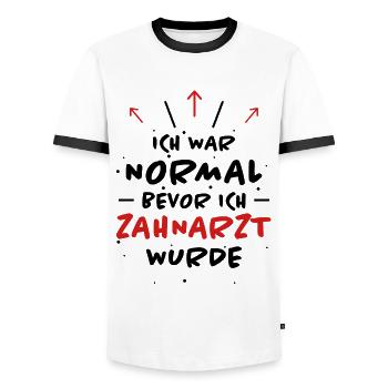 Zahnarzt Spruch Beruf Lustiges Zahnarzt Geschenk - Männer Kontrast-T-Shirt - Weiß/Schwarz - Vorne - AI Model Female 172 light (172cm) & AI Model Male 178 dark (178cm)