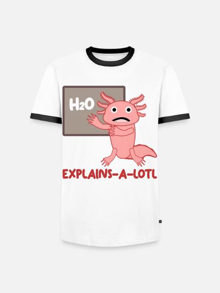 Axolotl Teaching Teacher Axolotls - Männer Kontrast-T-Shirt - Weiß/Schwarz
