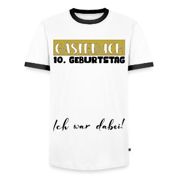 10. Geburtstag Geschenk Mädchen Jungen Gästebuch - Männer Kontrast-T-Shirt - Weiß/Schwarz - Vorne - AI Model Female 172 light (172cm) & AI Model Male 178 dark (178cm)
