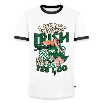 Danse irlandaise Danse irlandaise Feis - T-shirt contrasté Homme - blanc/noir - Devant - AI Model Female 172 light (172cm) & AI Model Male 178 dark (178cm)